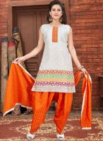 Orange Banglori silk Party Wear Fancy Readymade Salwar Suit